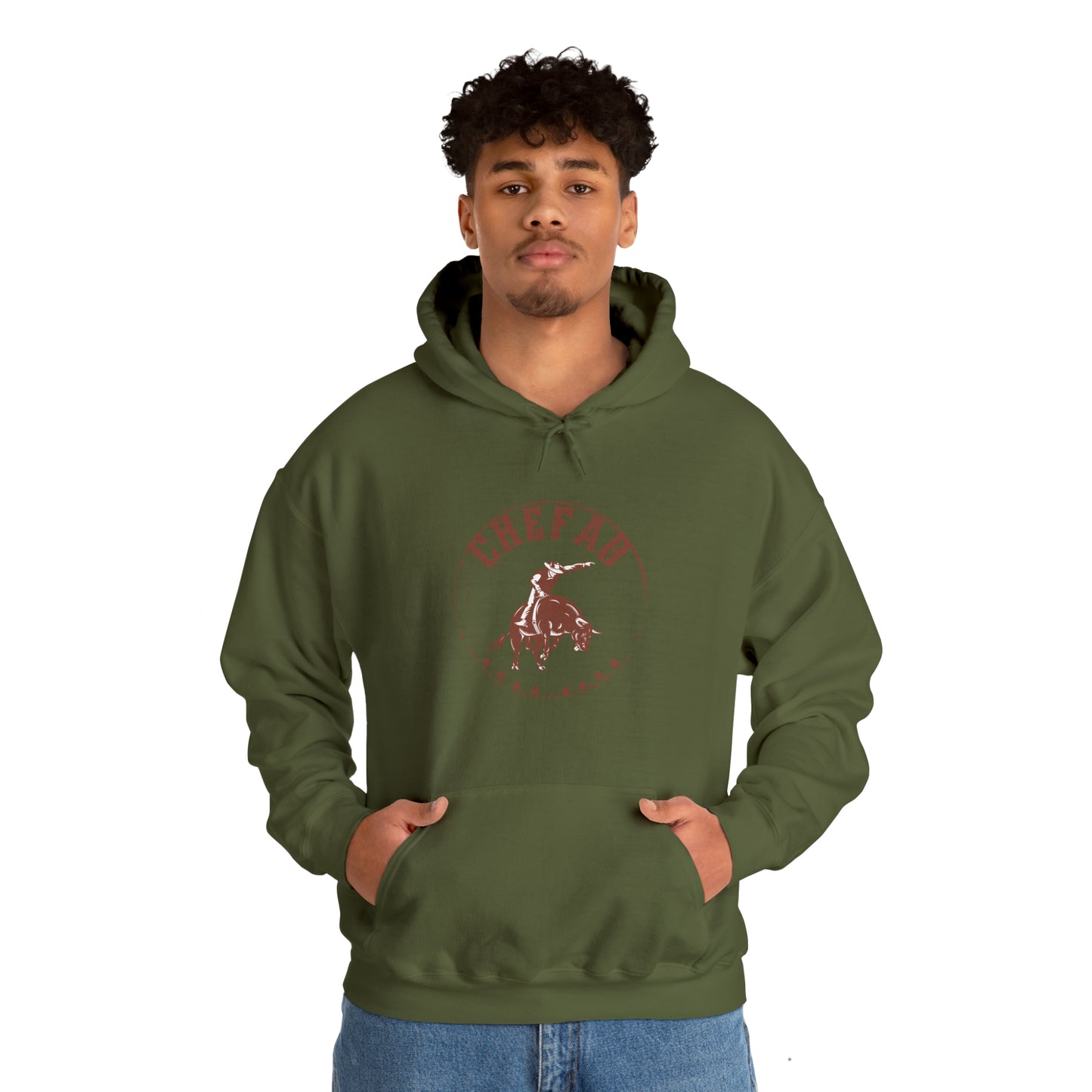 Chefao Bull Riding II, Unisex Heavy Blend Hooded Sweatshirt