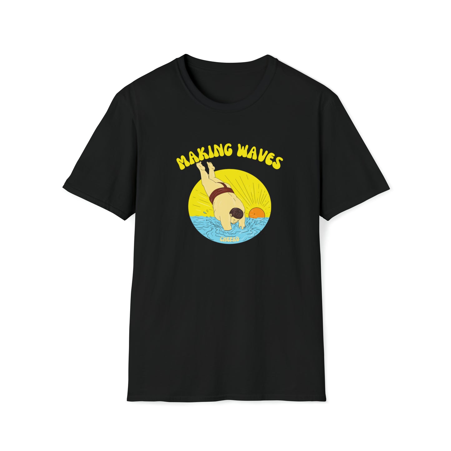 Sumo Making Waves, Unisex Softstyle T-Shirt