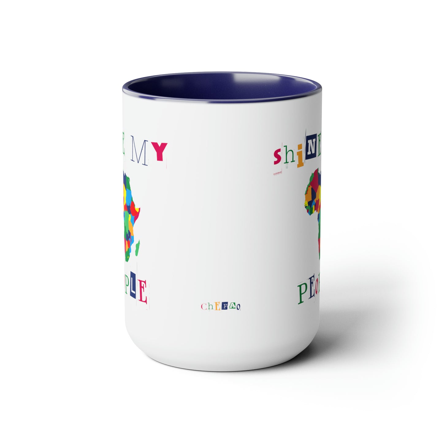 Shine My People Africa I, Two-Tone Coffee Mugs, 15oz