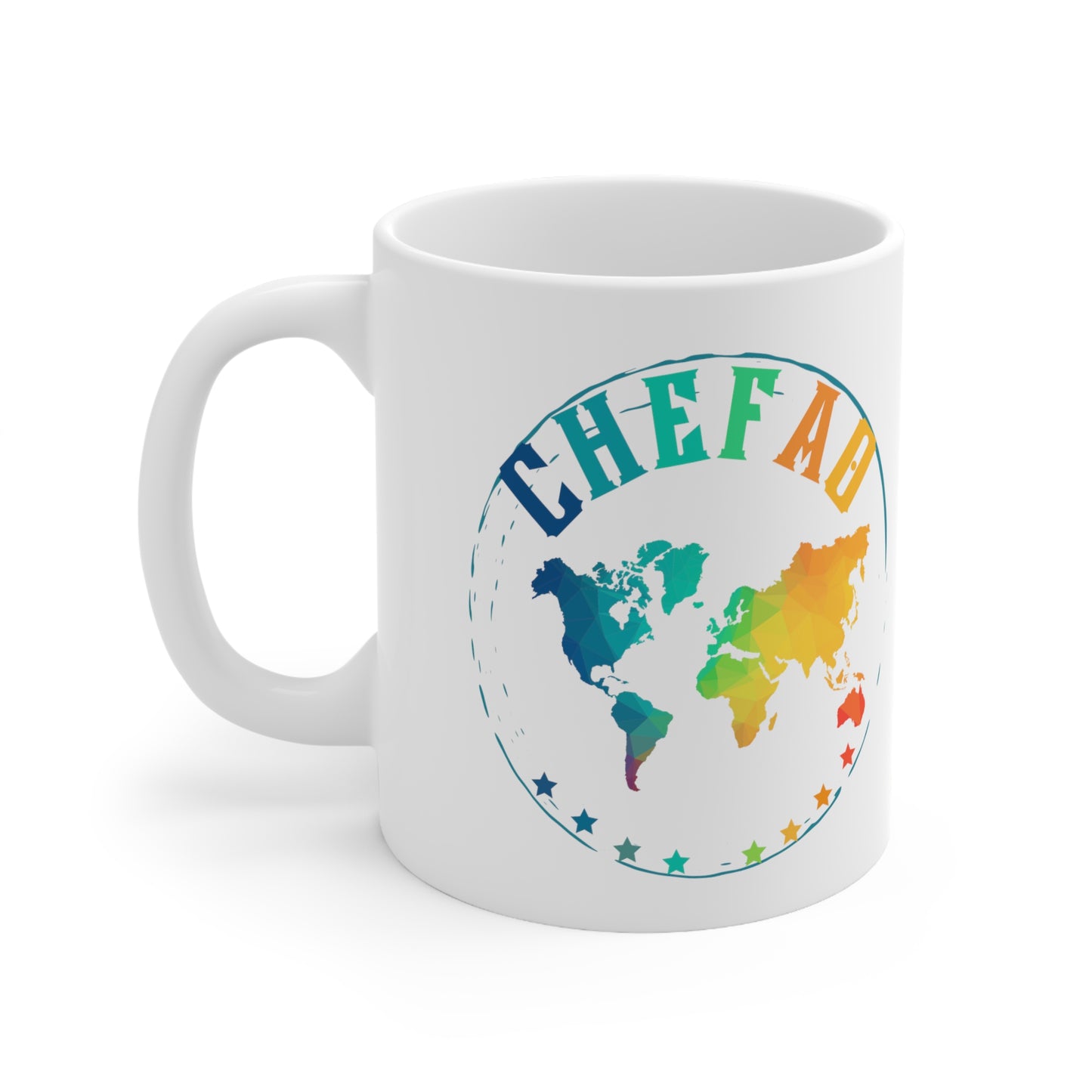 Chefao World I, White Coffee Mug, 11oz