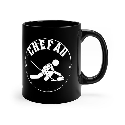 Chefao Curling I, Black Coffee Mug, 11oz