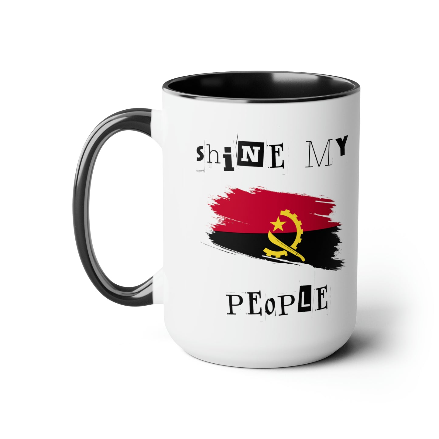 Shine My People Angola I, Two-Tone Coffee Mugs, 15oz