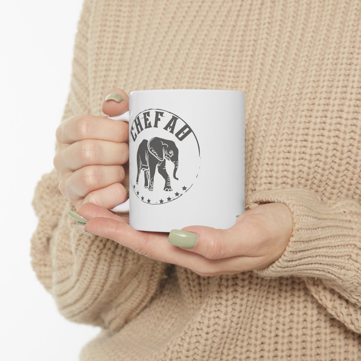 Chefao Elephant II, White Coffee Mug, 11oz