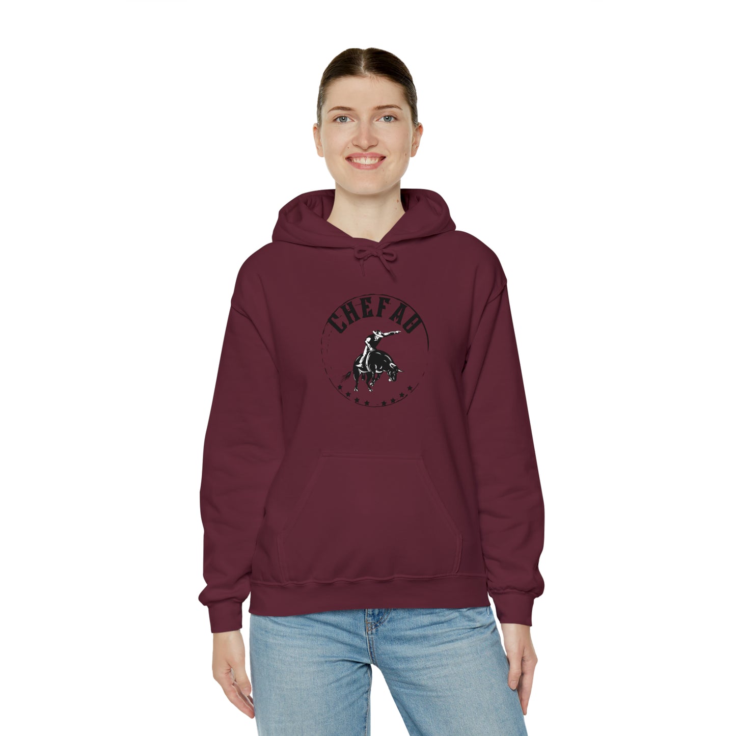 Chefao Bull Riding II, Unisex Heavy Blend Hooded Sweatshirt