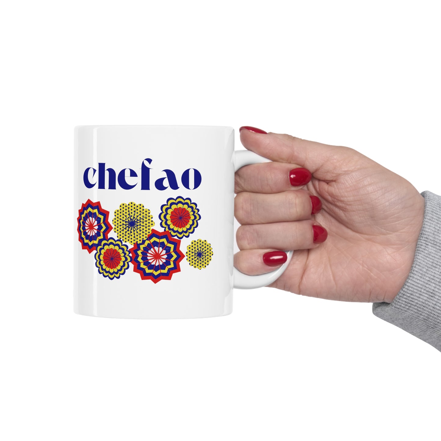 Chefao Paper Fans I, White Coffee Mug, 11oz