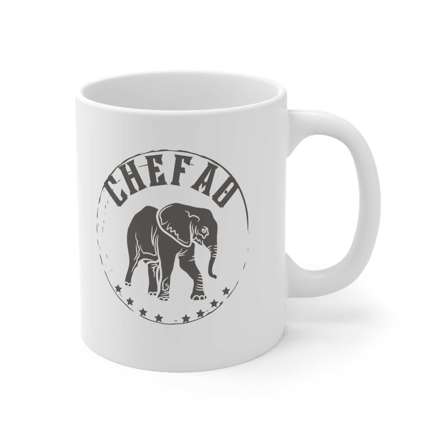 Chefao Elephant II, White Coffee Mug, 11oz