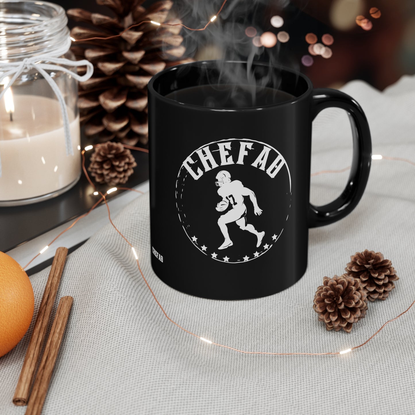 Chefao Football II, Black Coffee Mug, 11oz