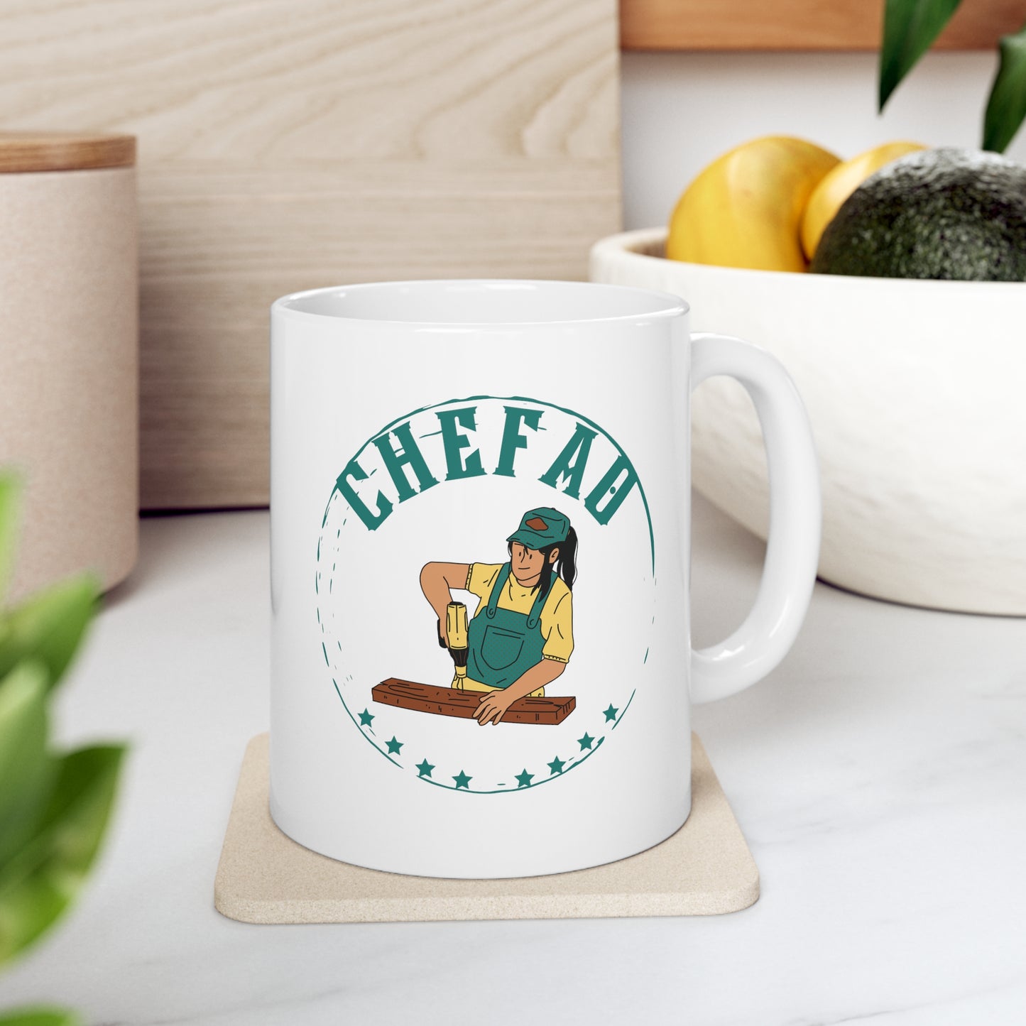 Chefao Carpenter I, White Coffee Mug, 11oz