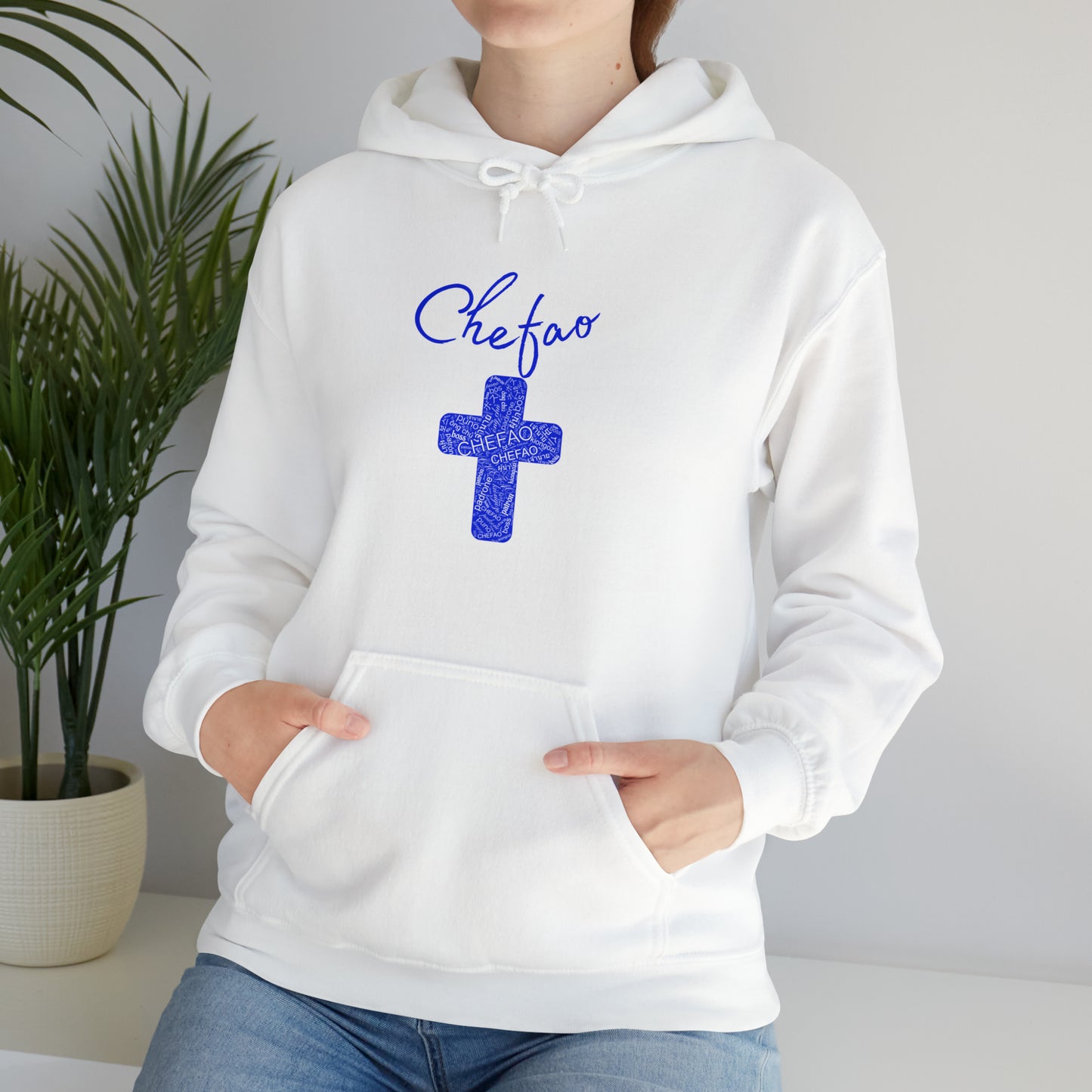 Chefao Cross I Blue, Unisex Heavy Blend™ Hooded Sweatshirt