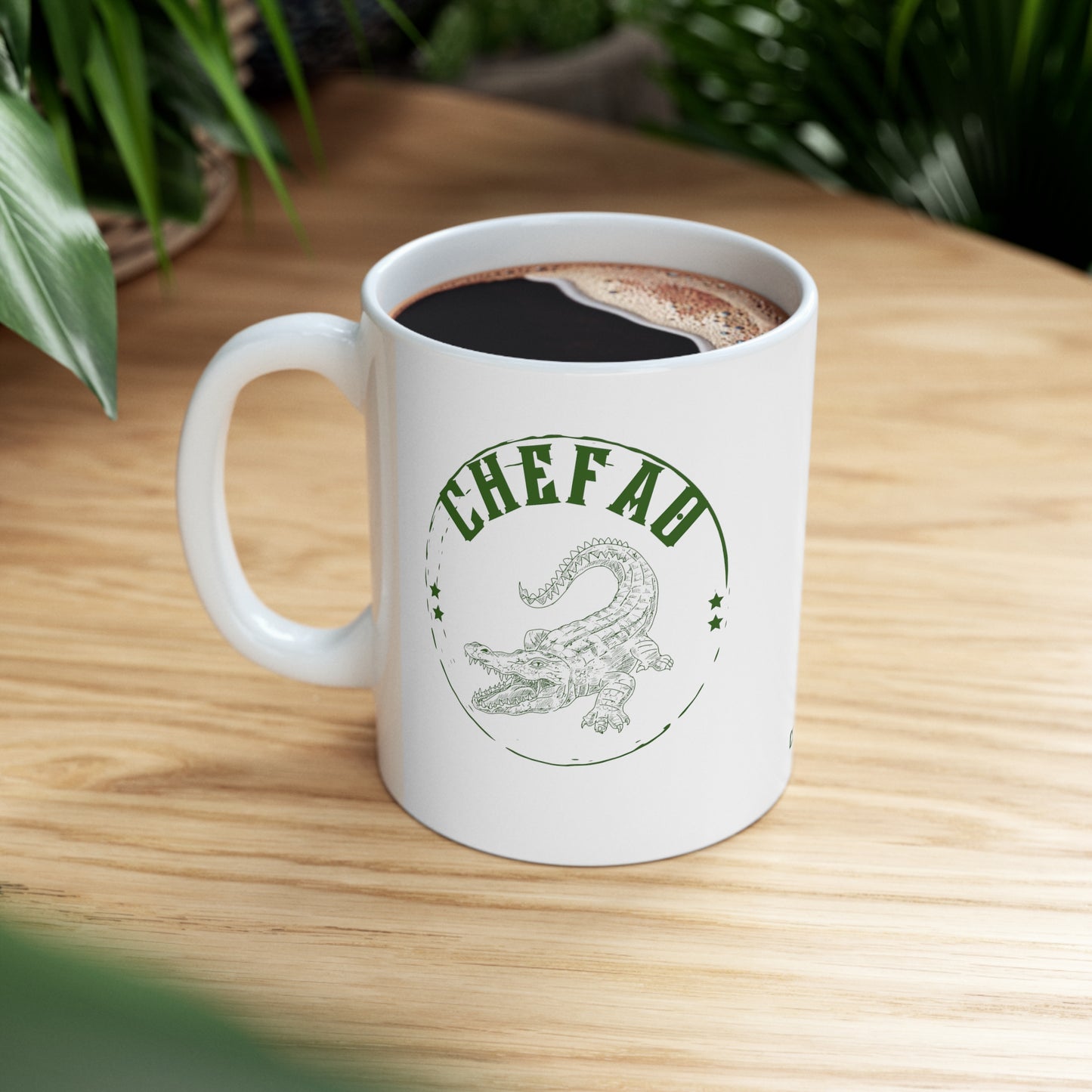 Chefao Alligator I, White Coffee Mug, 11oz