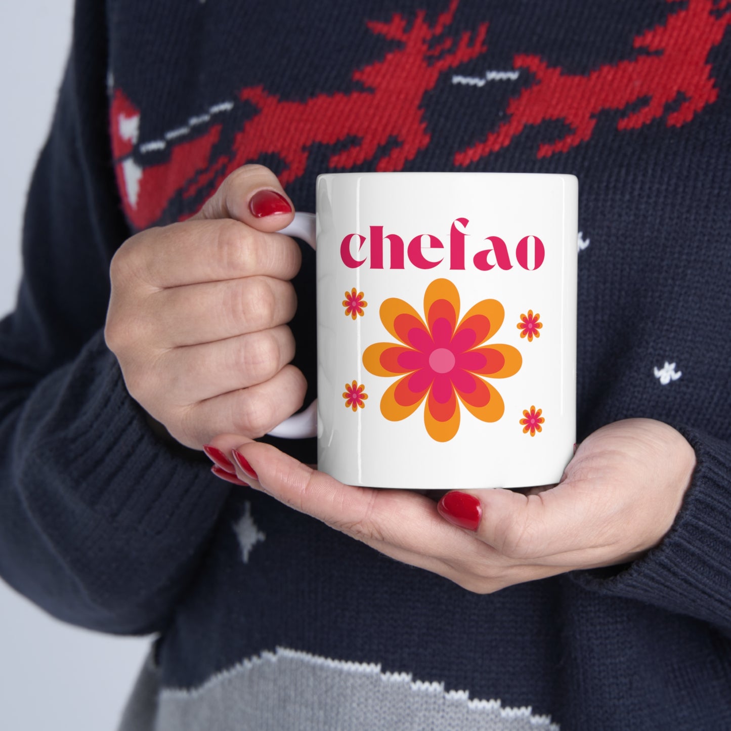 Chefao Retro II, White Coffee Mug, 11oz