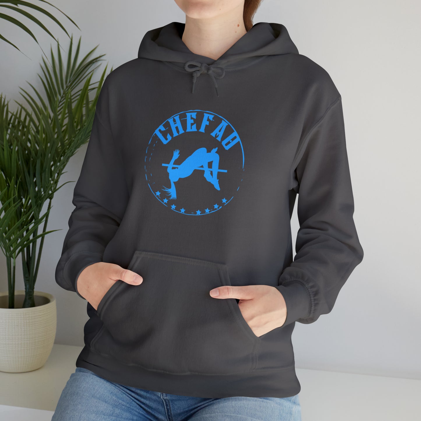 Chefao High Jump I, Unisex Heavy Blend Hooded Sweatshirt