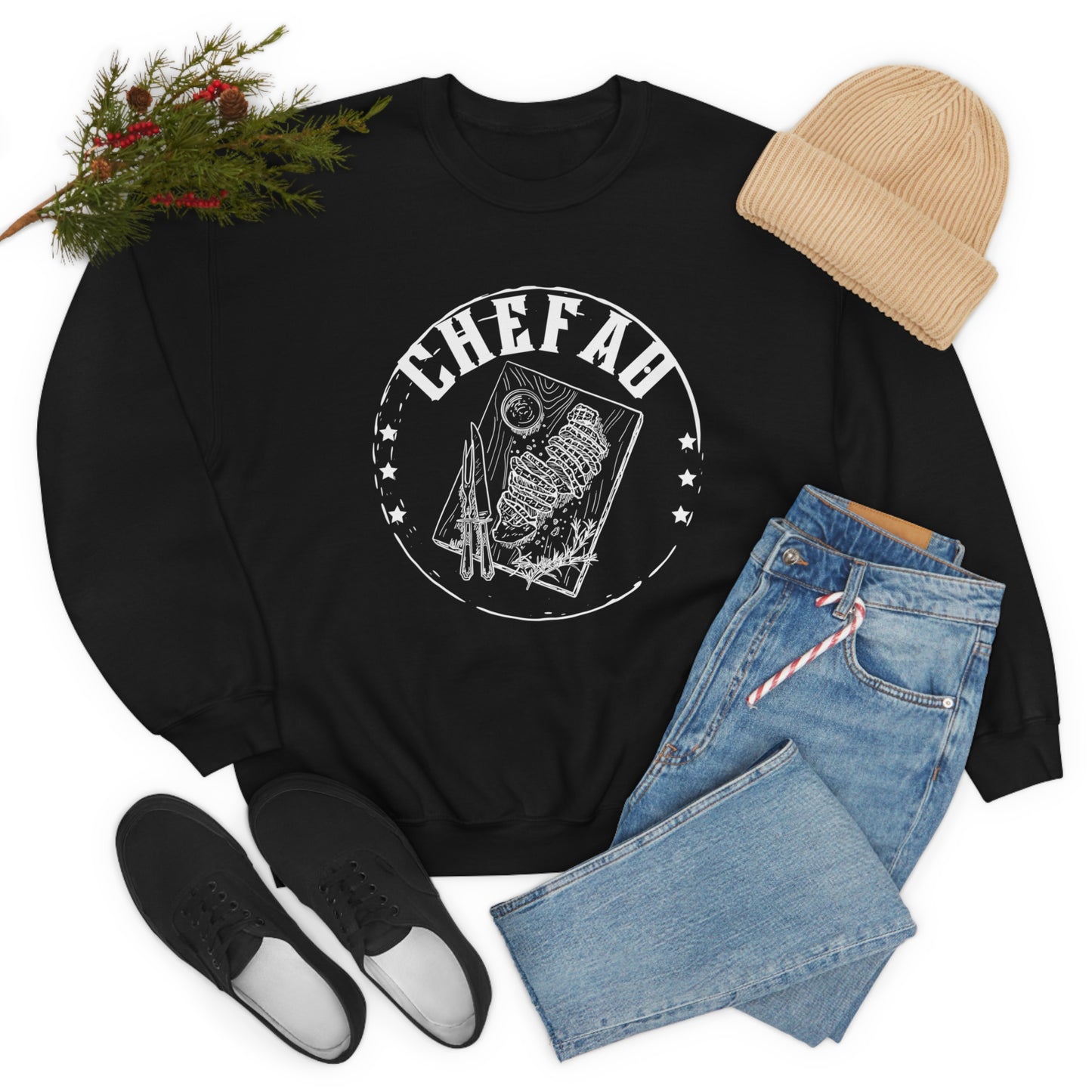 Chefao Barbque, Unisex Heavy Blend Crewneck Sweatshirt