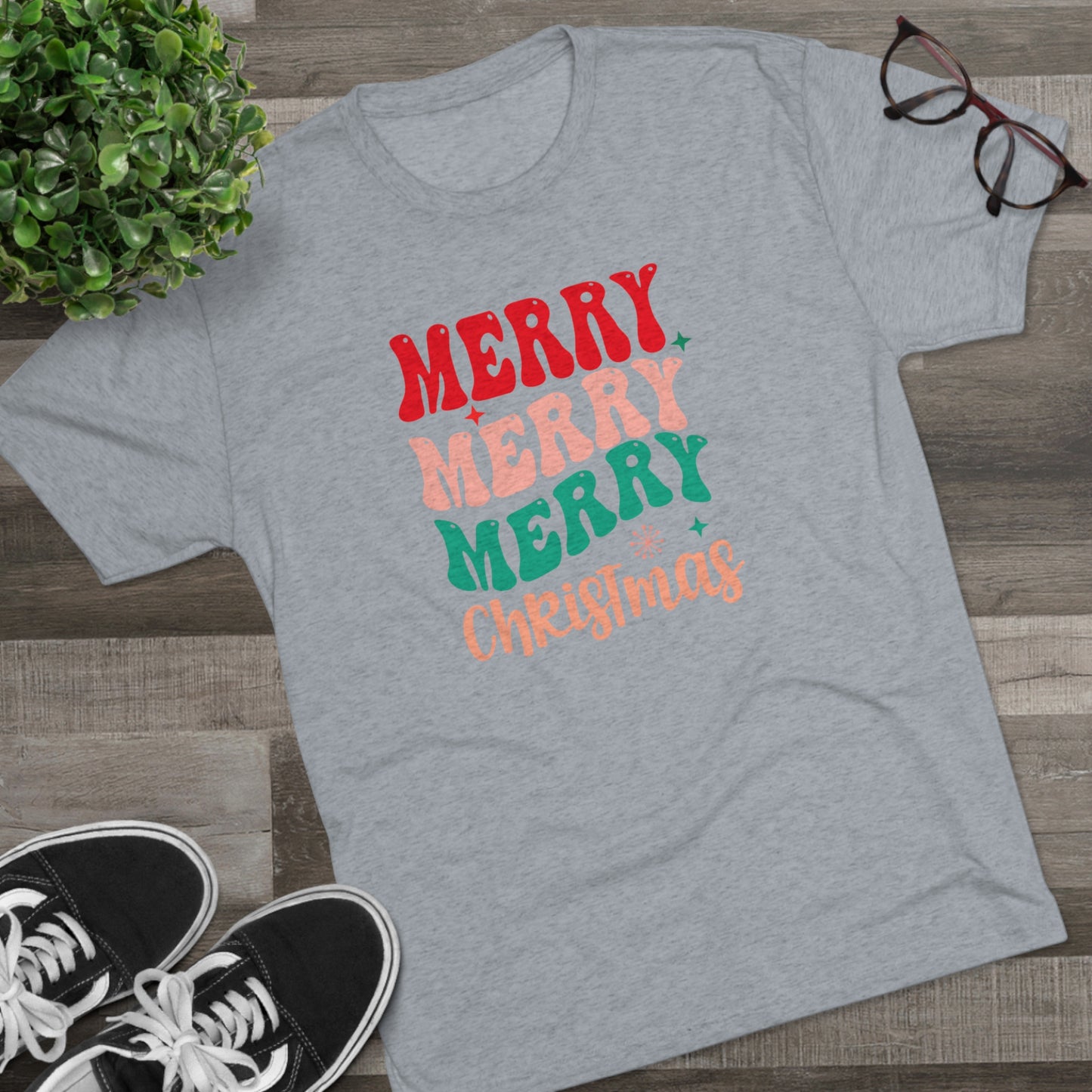 Merry Christmas II, Unisex Tri-Blend Crew Tee