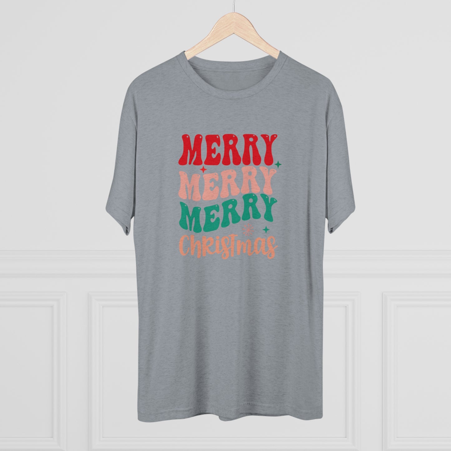 Merry Christmas II, Unisex Tri-Blend Crew Tee