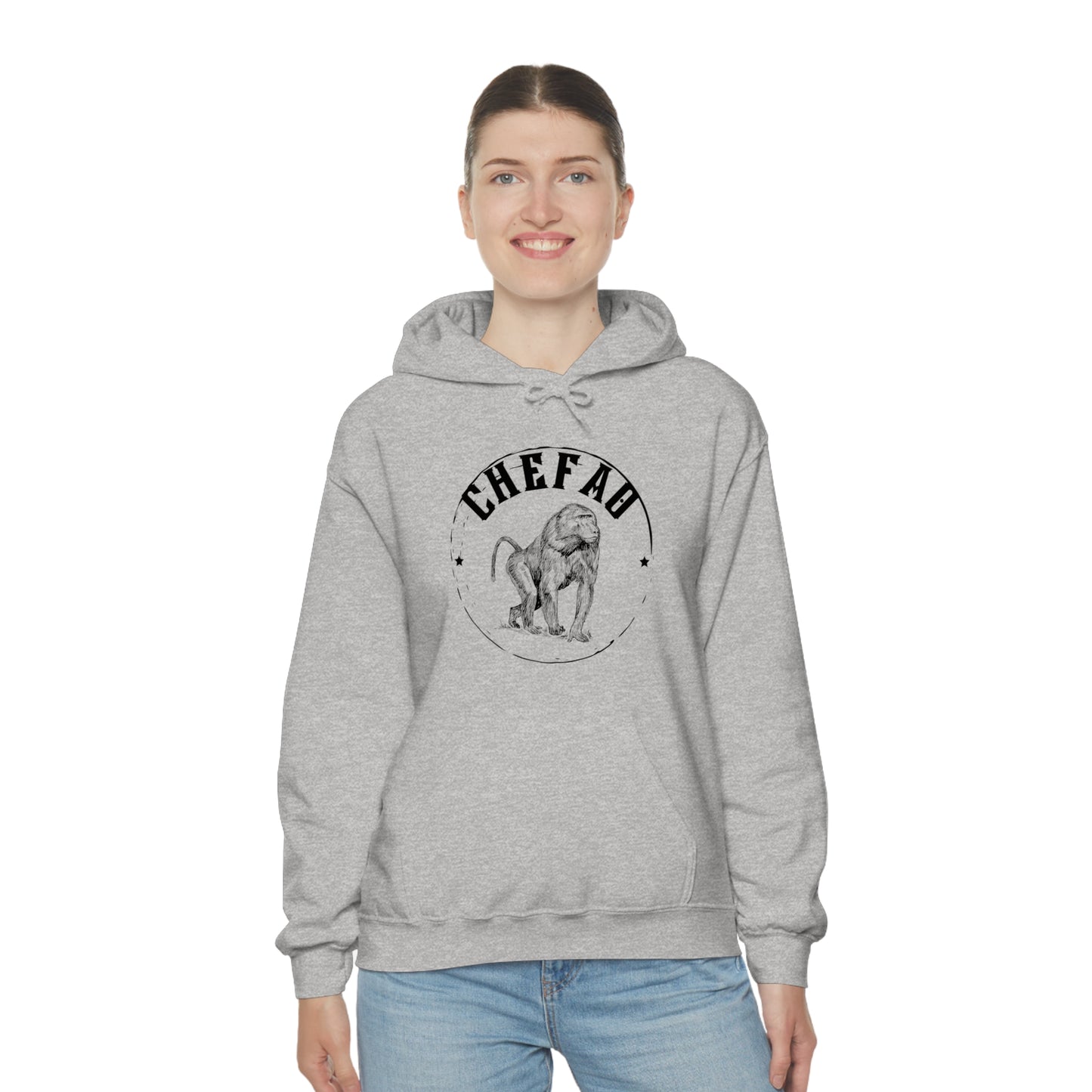 Chefao Baboon, Unisex Heavy Blend Hooded Sweatshirt