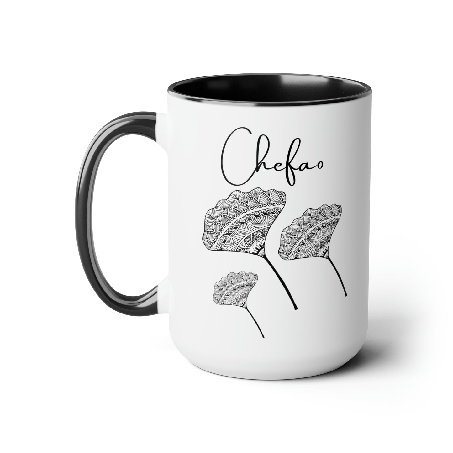 Chefao Ginkgo I, Two-Tone Coffee Mugs, 15oz