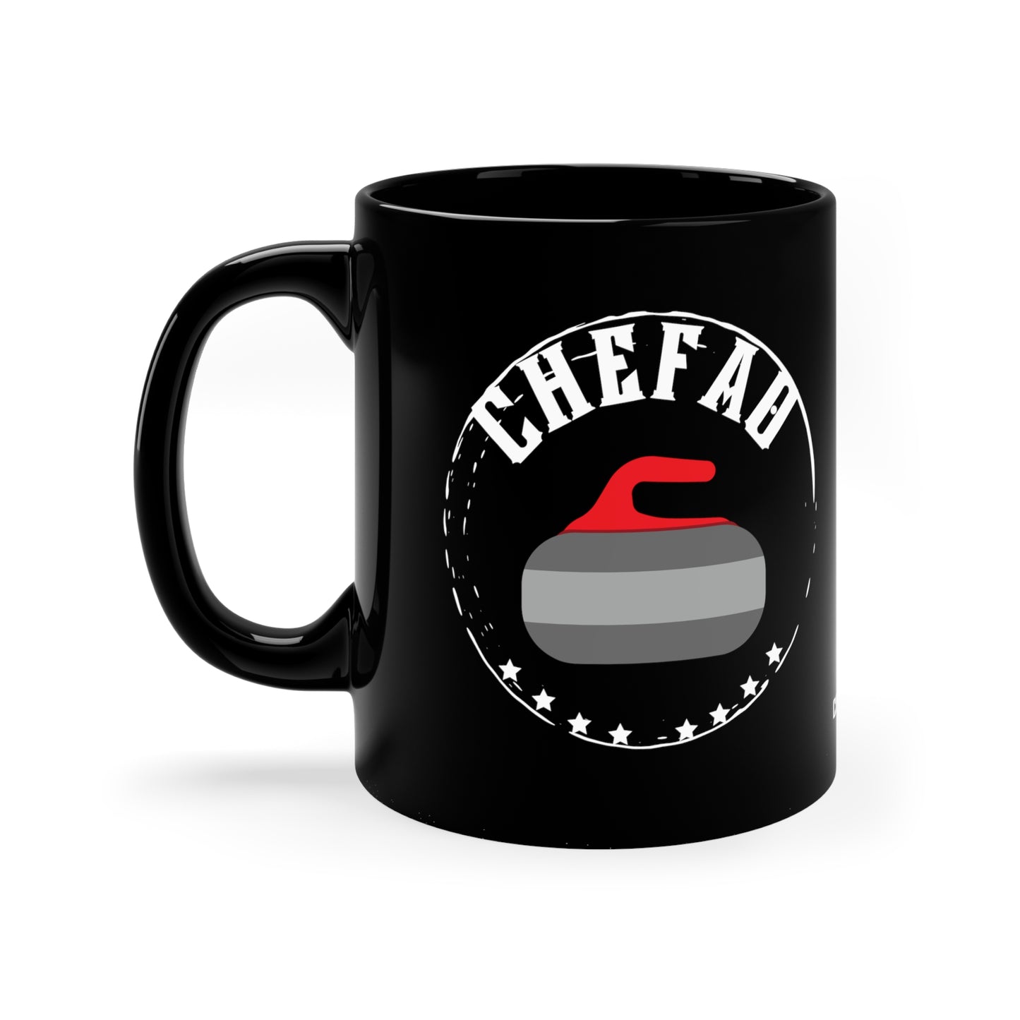 Chefao Curling I, Black Coffee Mug, 11oz