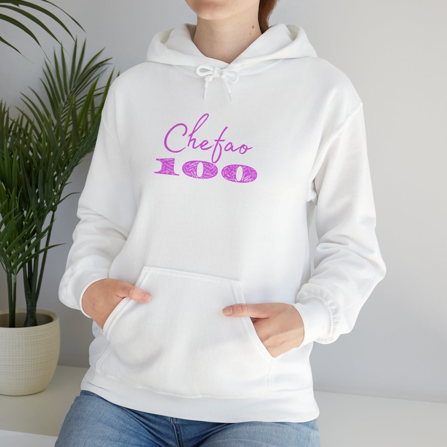 Chefao 100 I Pink, Unisex Heavy Blend™ Hooded Sweatshirt