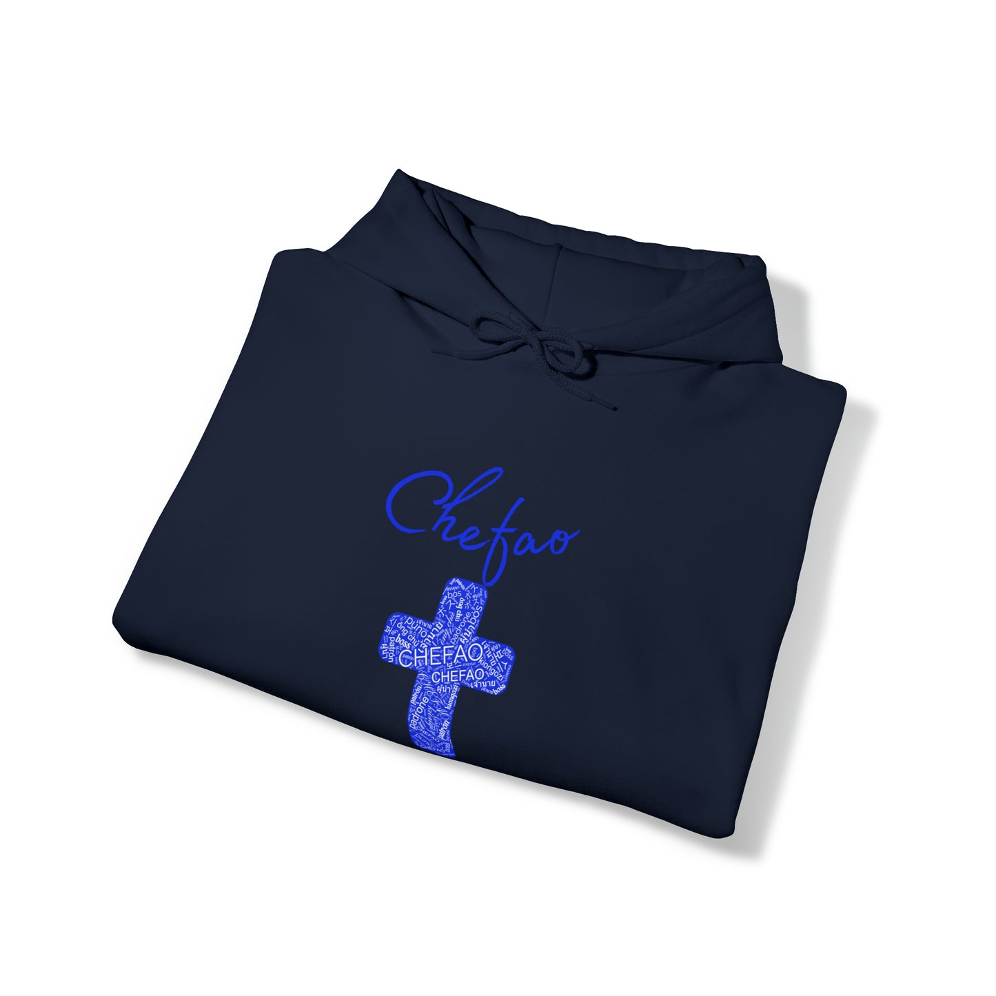 Chefao Cross I Blue, Unisex Heavy Blend™ Hooded Sweatshirt