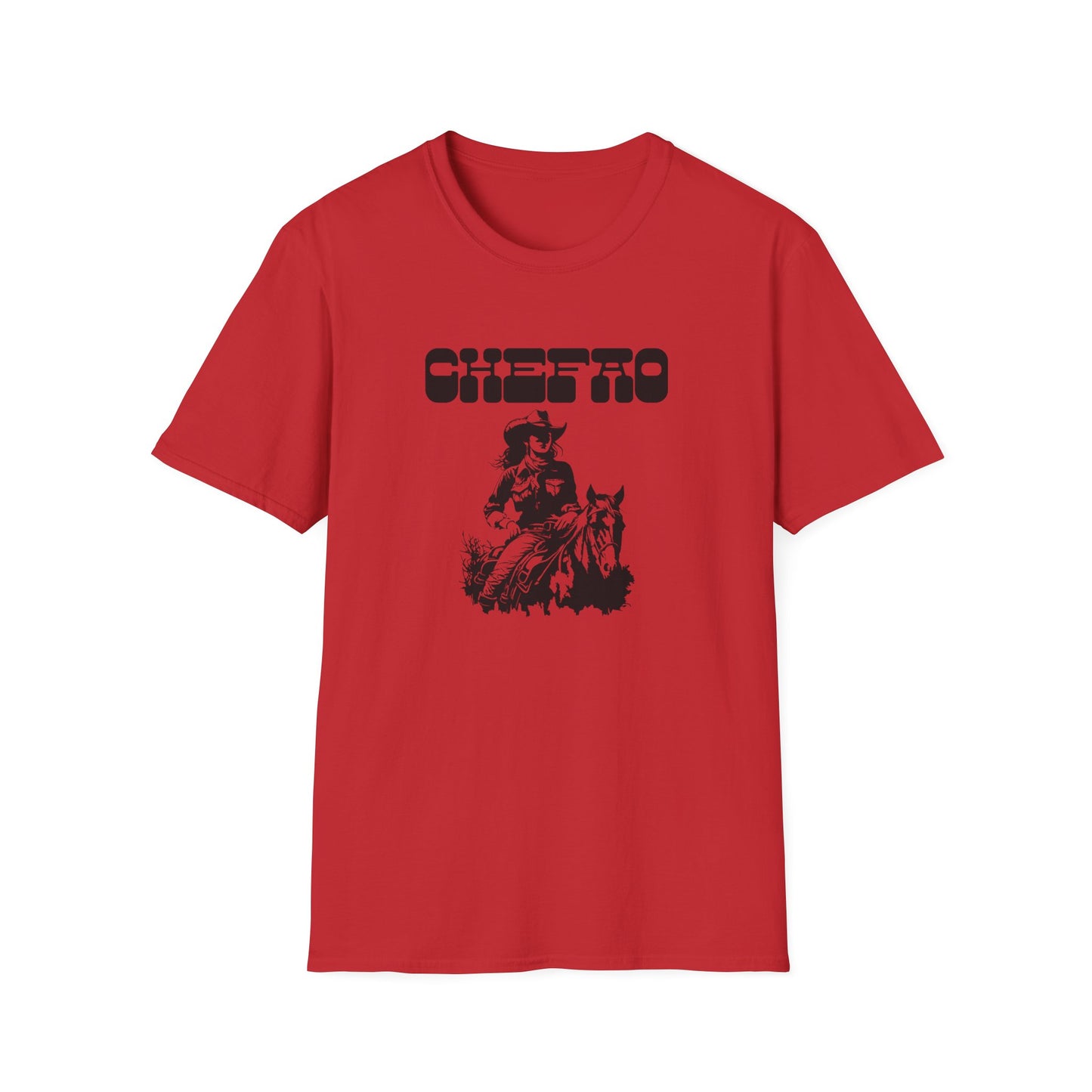 Chefao Cowgirl V, Unisex Softstyle T-Shirt