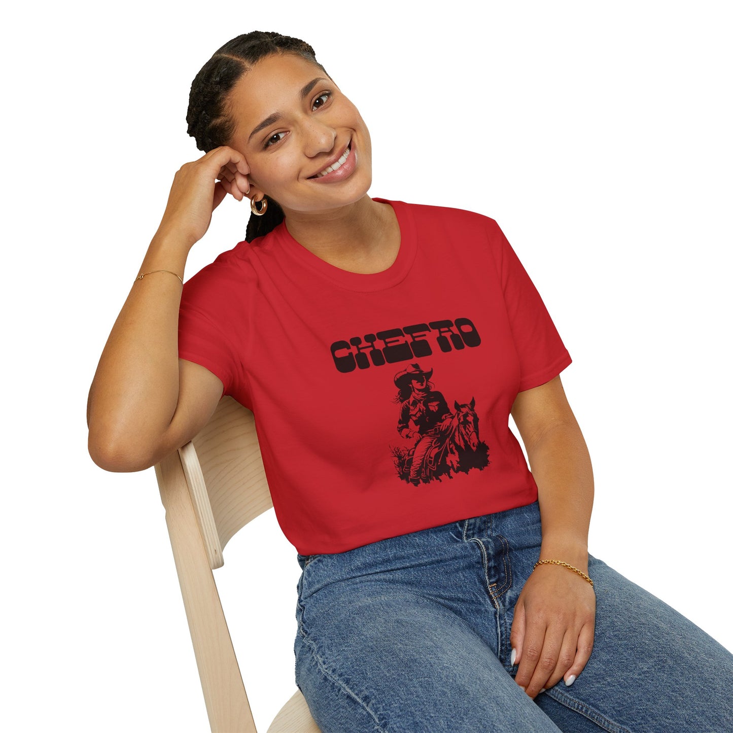 Chefao Cowgirl V, Unisex Softstyle T-Shirt