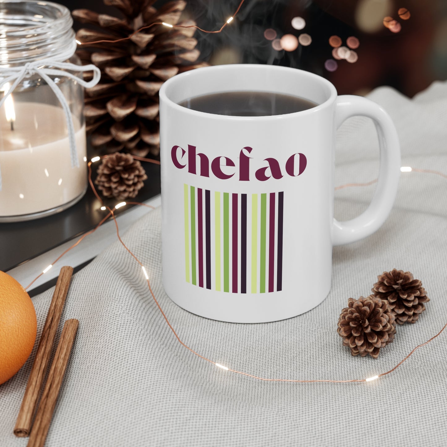 Chefao Retro I, White Coffee Mug, 11oz