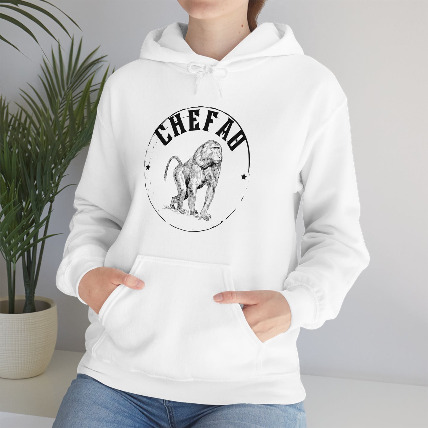 Chefao Baboon, Unisex Heavy Blend Hooded Sweatshirt