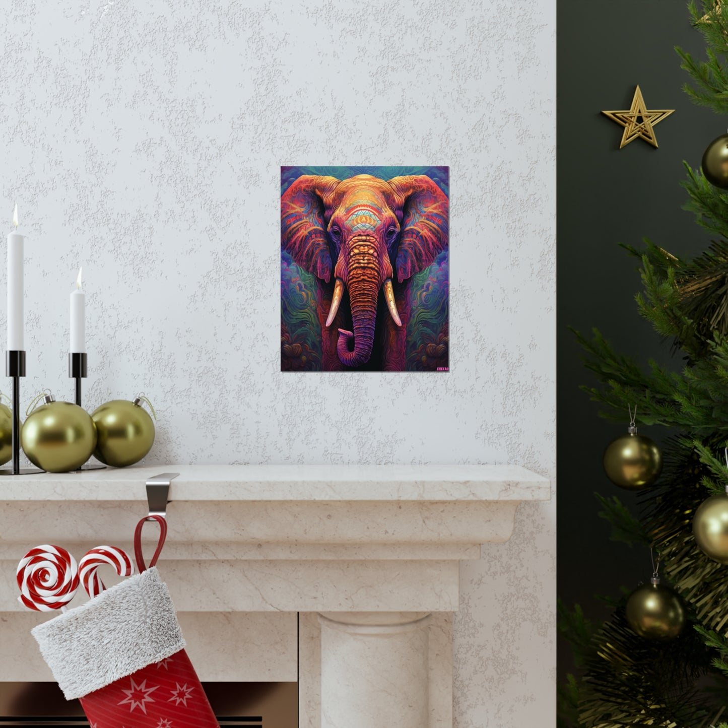 Festive Elephant, Premium Matte Vertical Posters