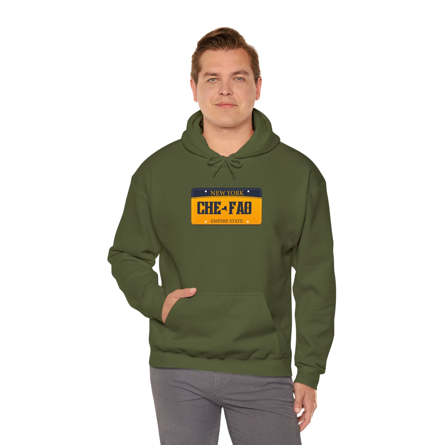 Chefao New York License Plate I, Unisex Heavy Blend Hooded Sweatshirt