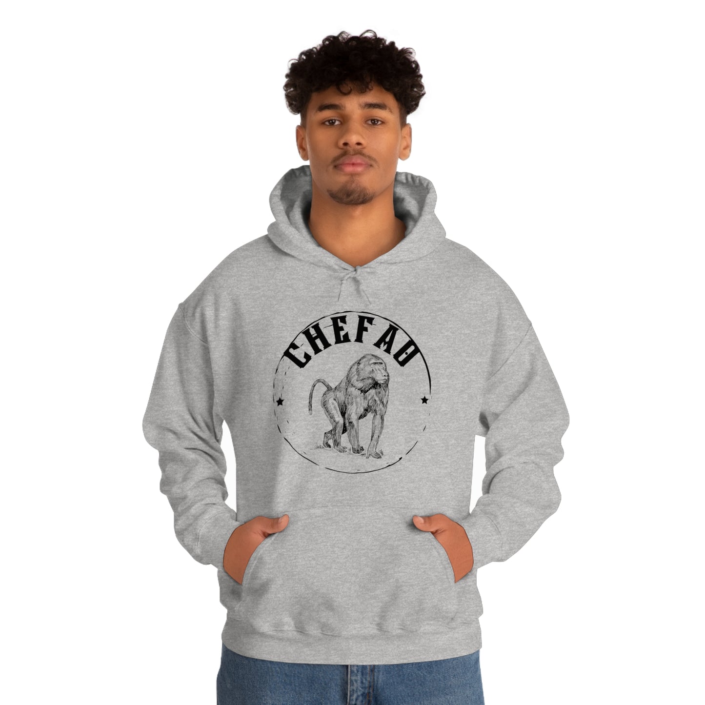 Chefao Baboon, Unisex Heavy Blend Hooded Sweatshirt