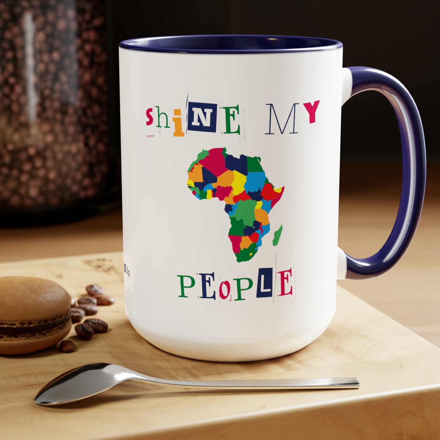 Shine My People Africa I, Two-Tone Coffee Mugs, 15oz