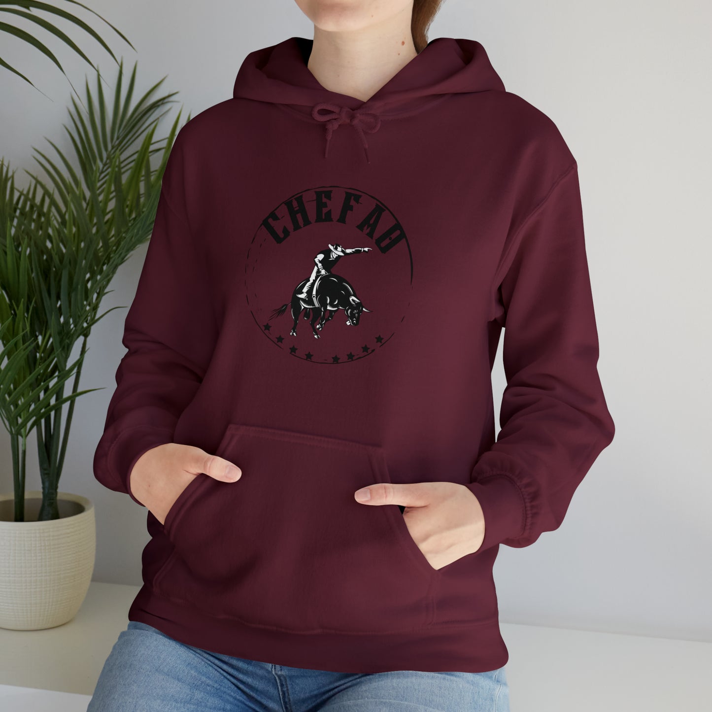 Chefao Bull Riding II, Unisex Heavy Blend Hooded Sweatshirt