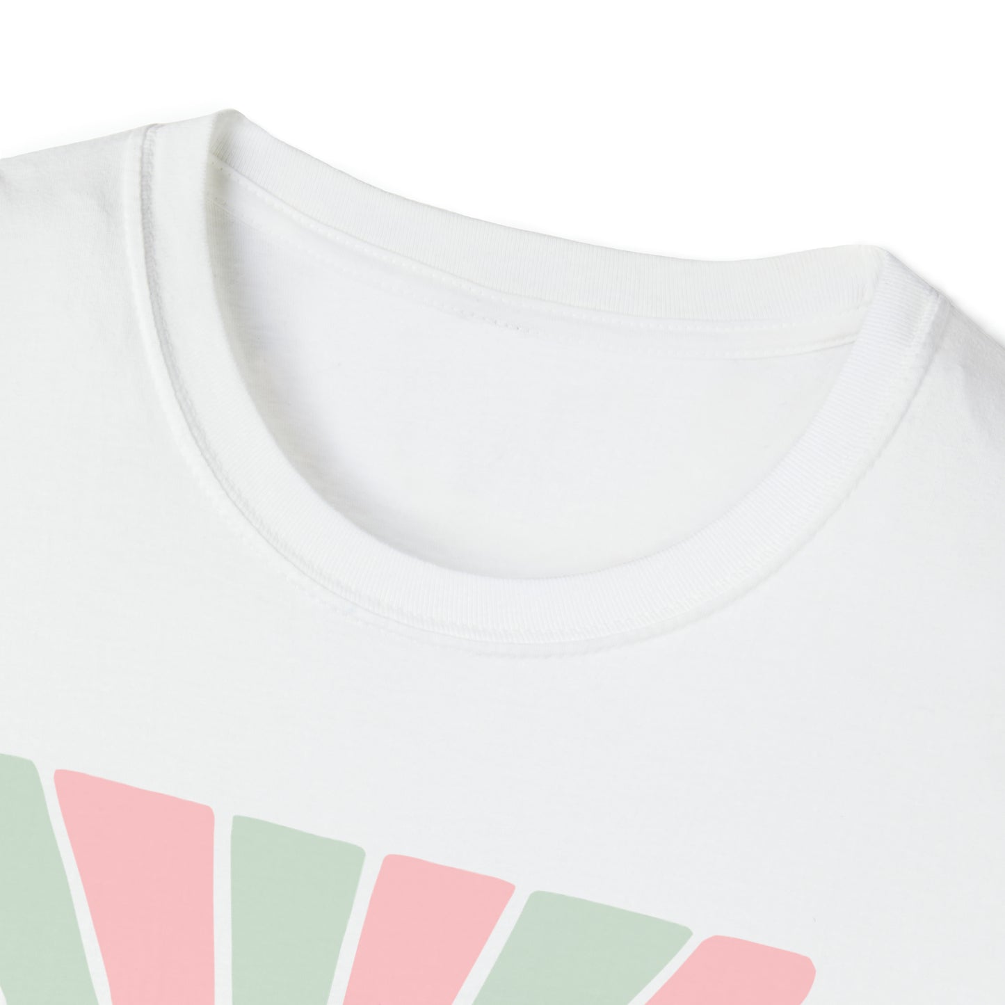 Easy Like Sunday Morning Pink & Green, Unisex Softstyle T-Shirt