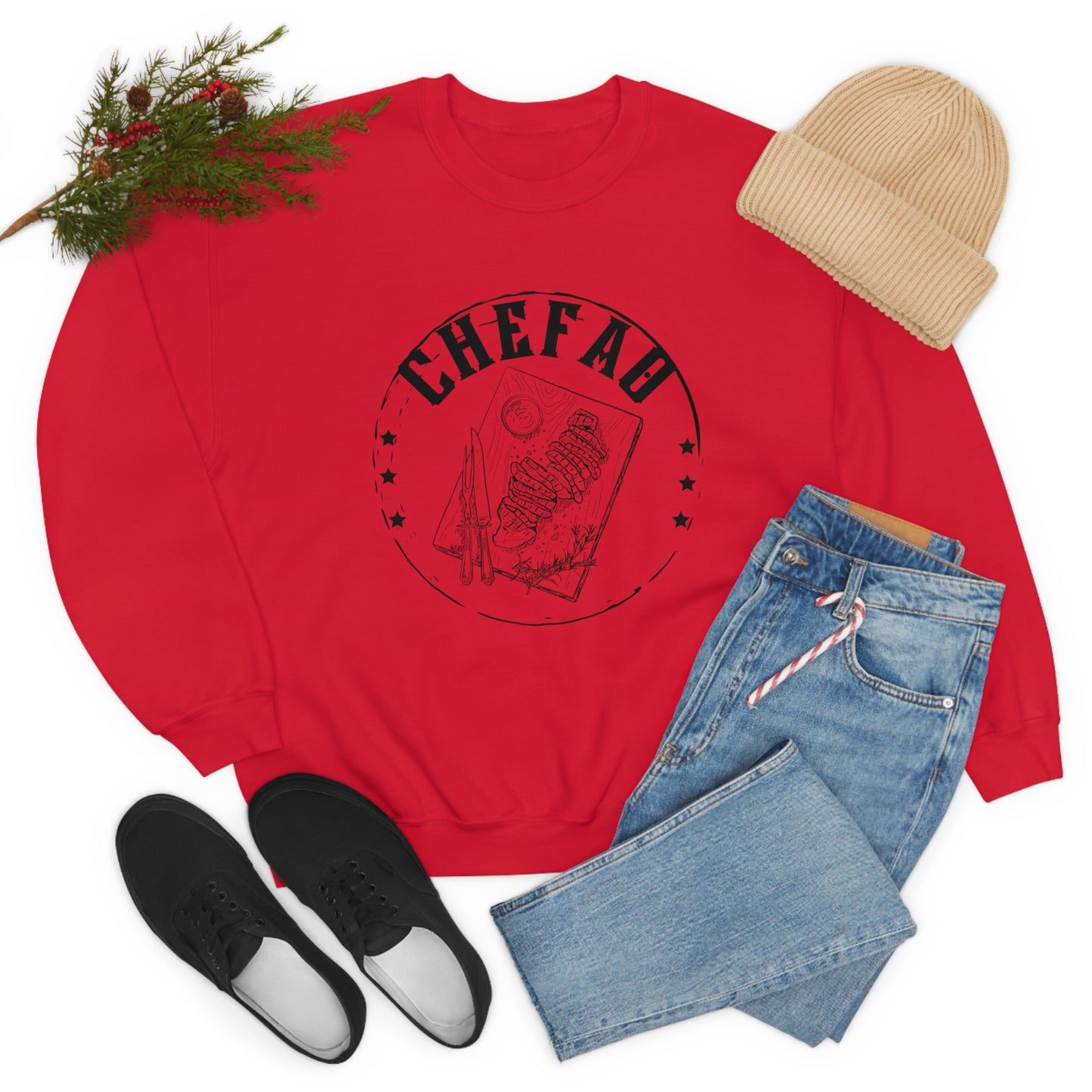 Chefao Barbque, Unisex Heavy Blend Crewneck Sweatshirt