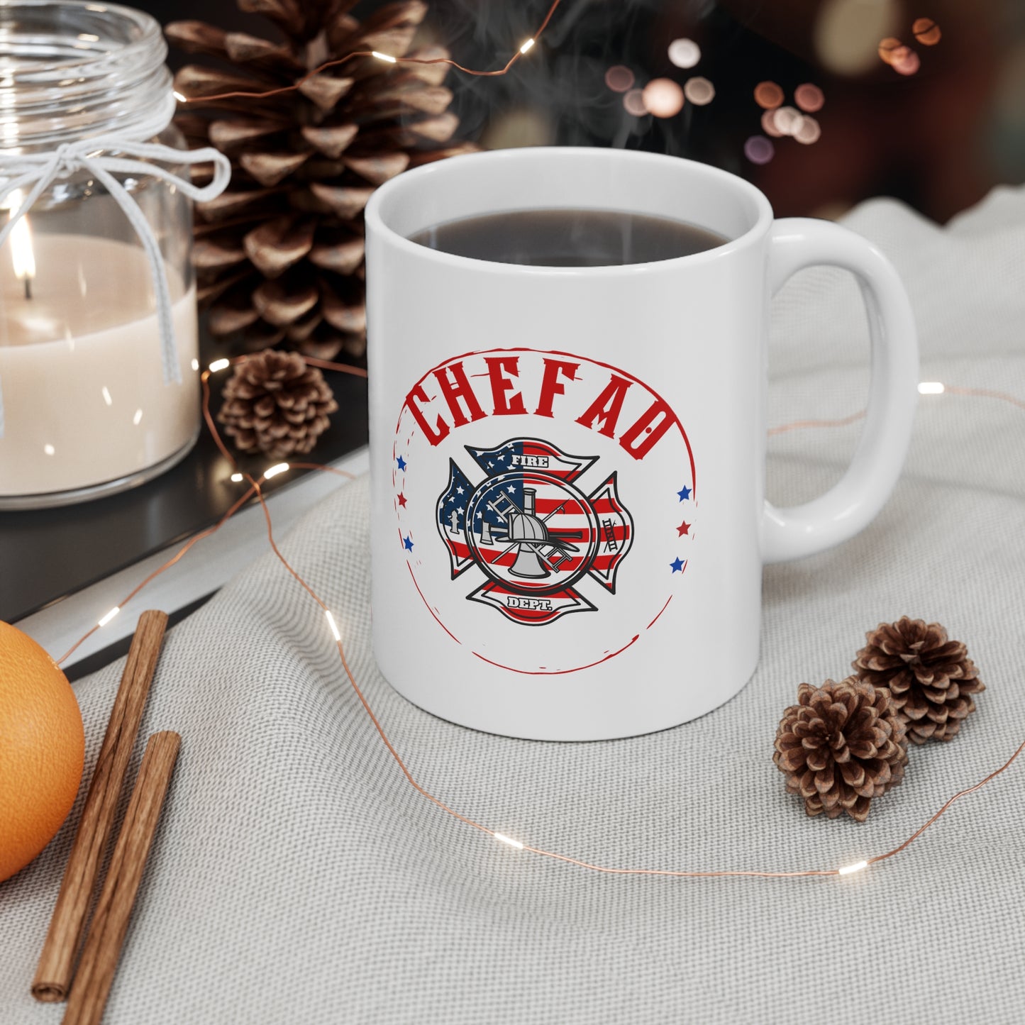 Chefao Fire II, White Coffee Mug, 11oz