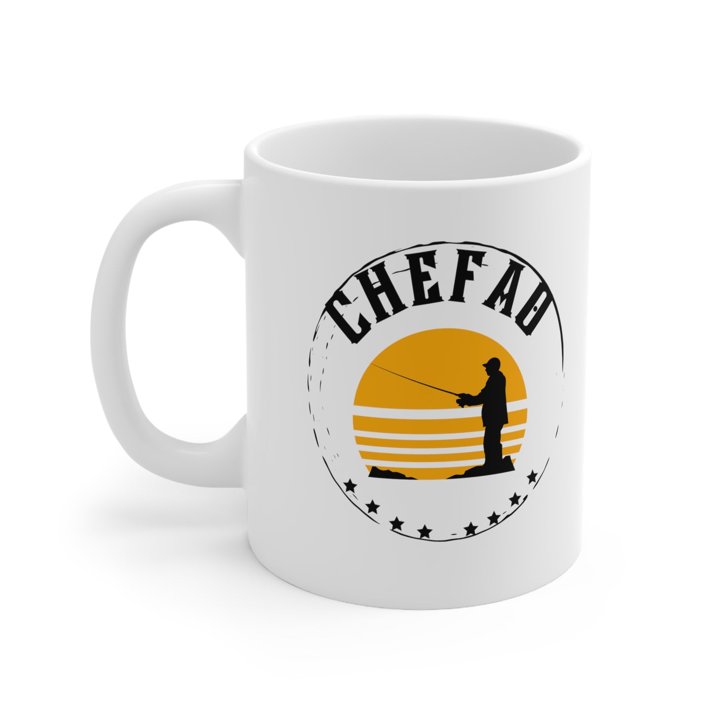 Chefao Fishing I, White Coffee Mug, 11oz