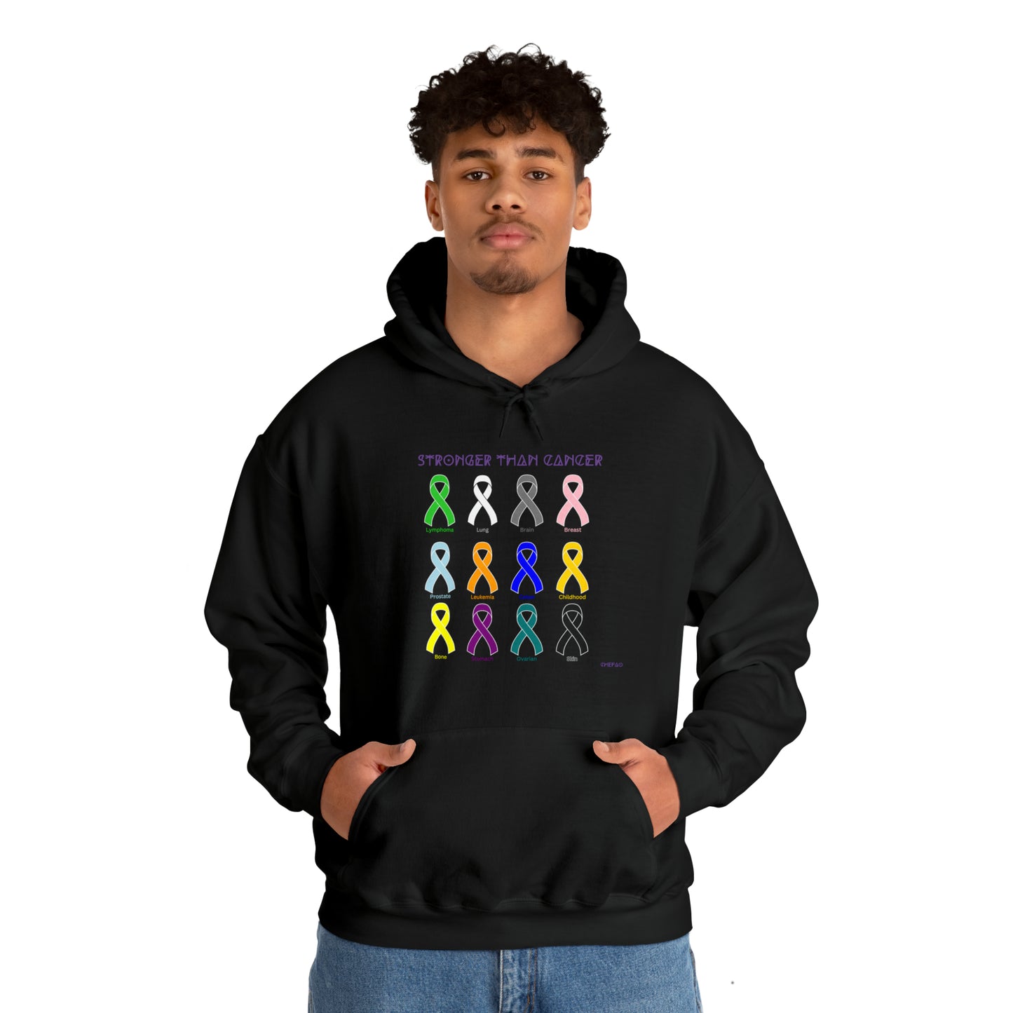 Chefao Stronger Than Cancer I, Unisex Heavy Blend™ Hooded Sweatshirt