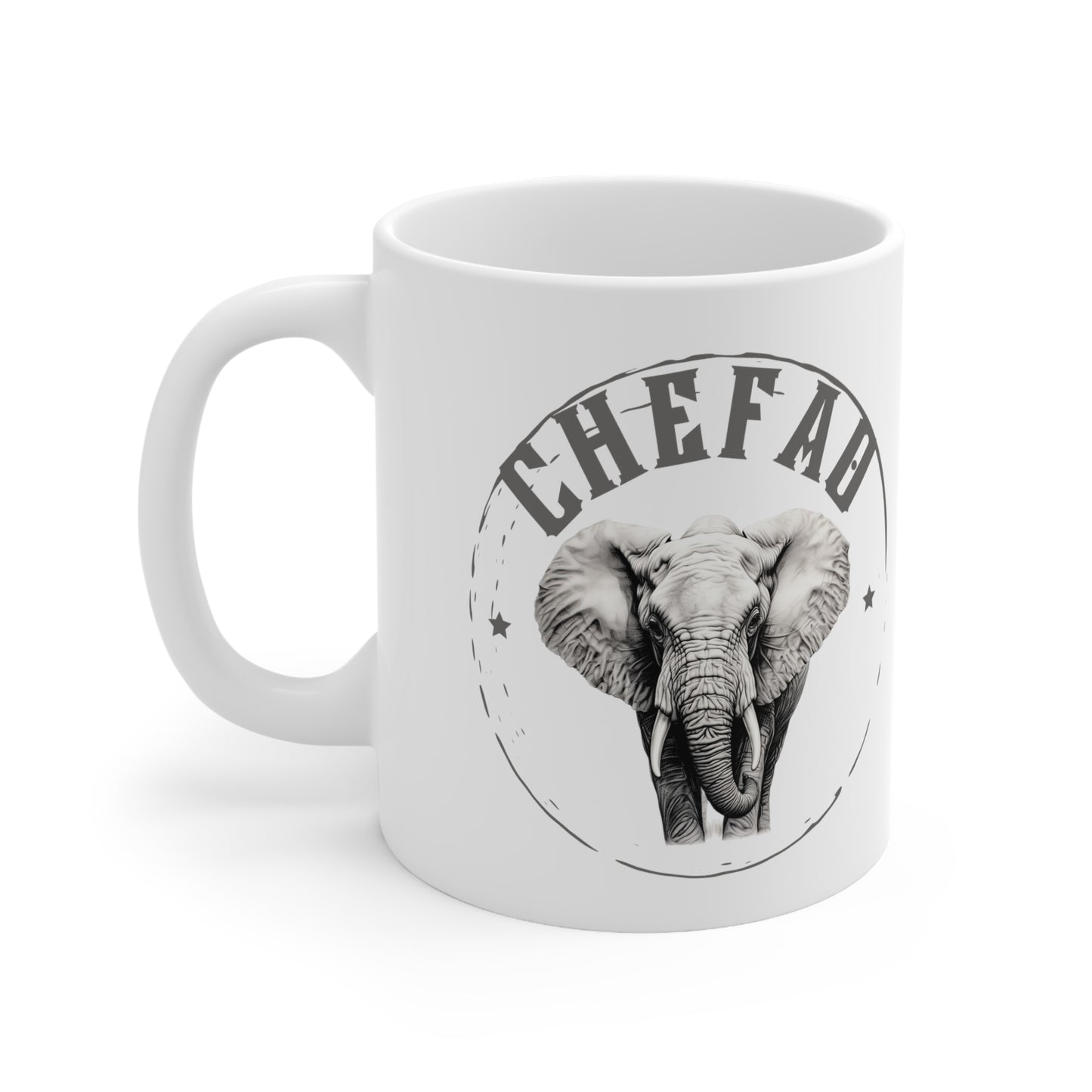 Chefao Elephant I, White Coffee Mug, 11oz