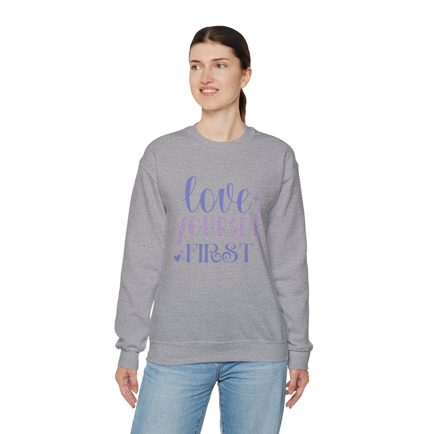 Love Yourself First I, Unisex Heavy Blend™ Crewneck Sweatshirt