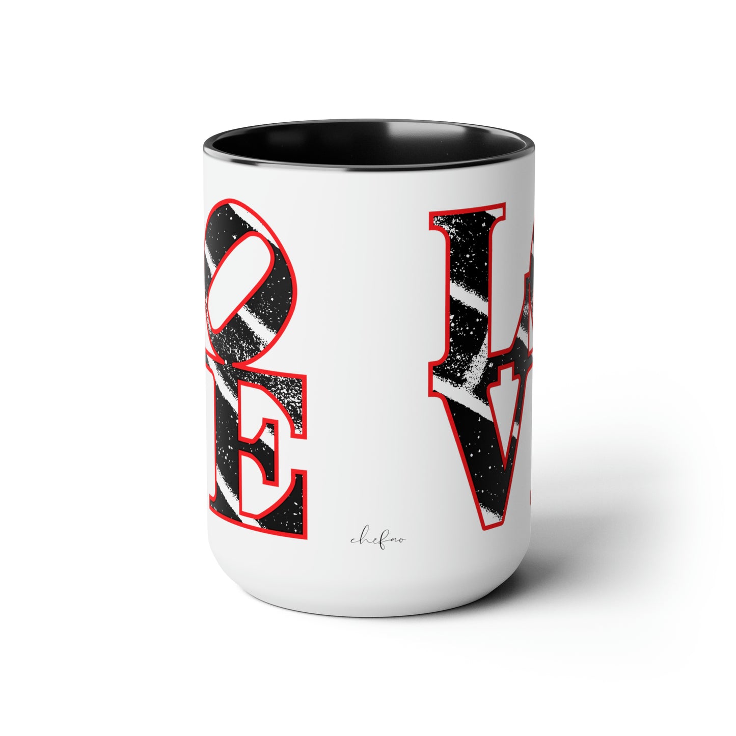 Chefao Love Blocks I, Two-Tone Coffee Mugs, 15oz