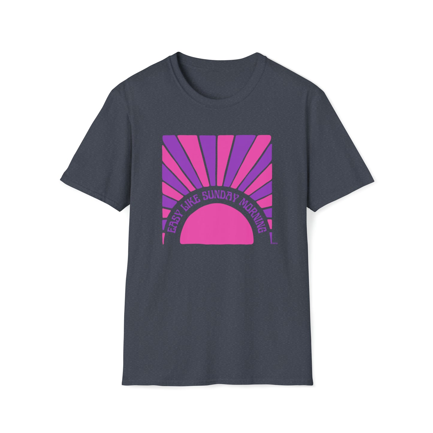 Easy Like Sunday Morning Pink & Purple, Unisex Softstyle T-Shirt