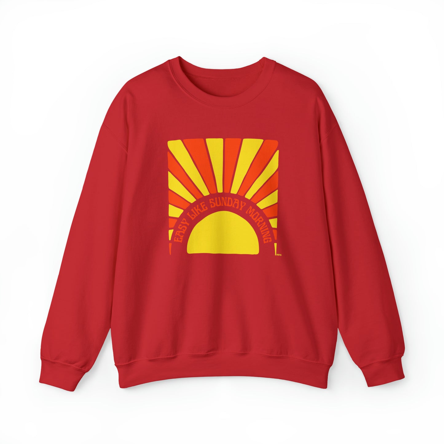 Easy Like Sunday Morning Orange & Yellow, Unisex Heavy Blend Crewneck Sweatshirt