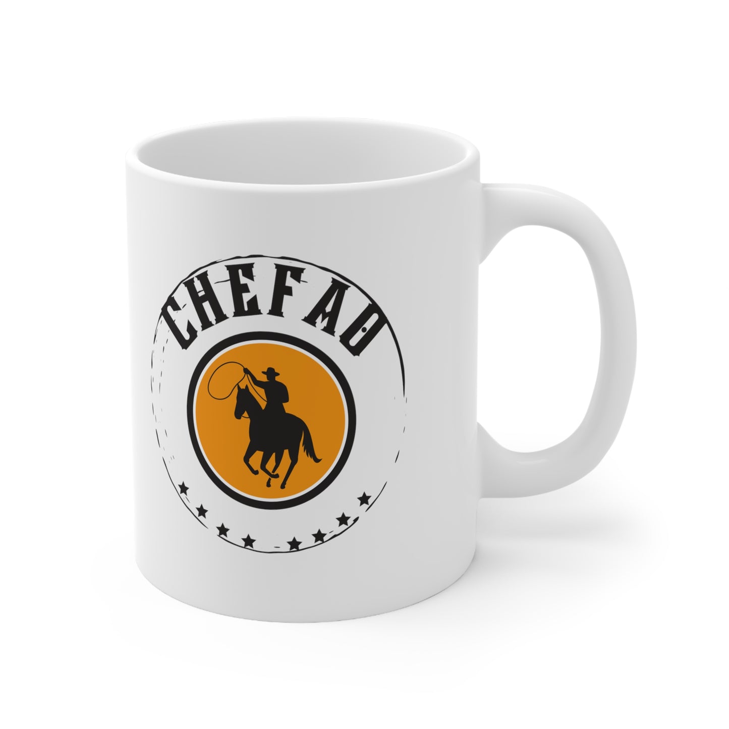 Chefao Cowboy II, White Coffee Mug, 11oz