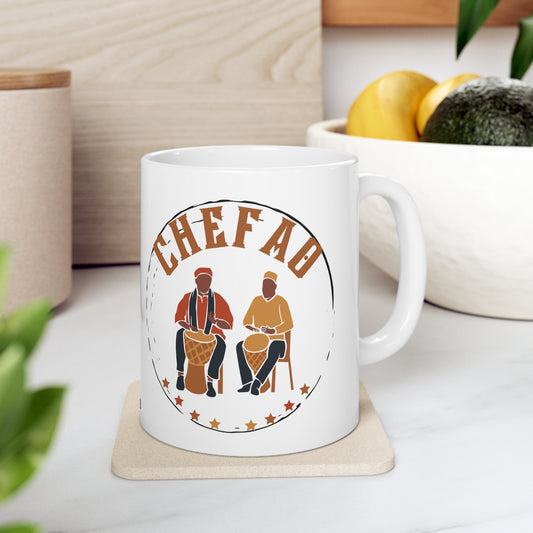 Chefao Drums I, White Coffee Mug, 11oz