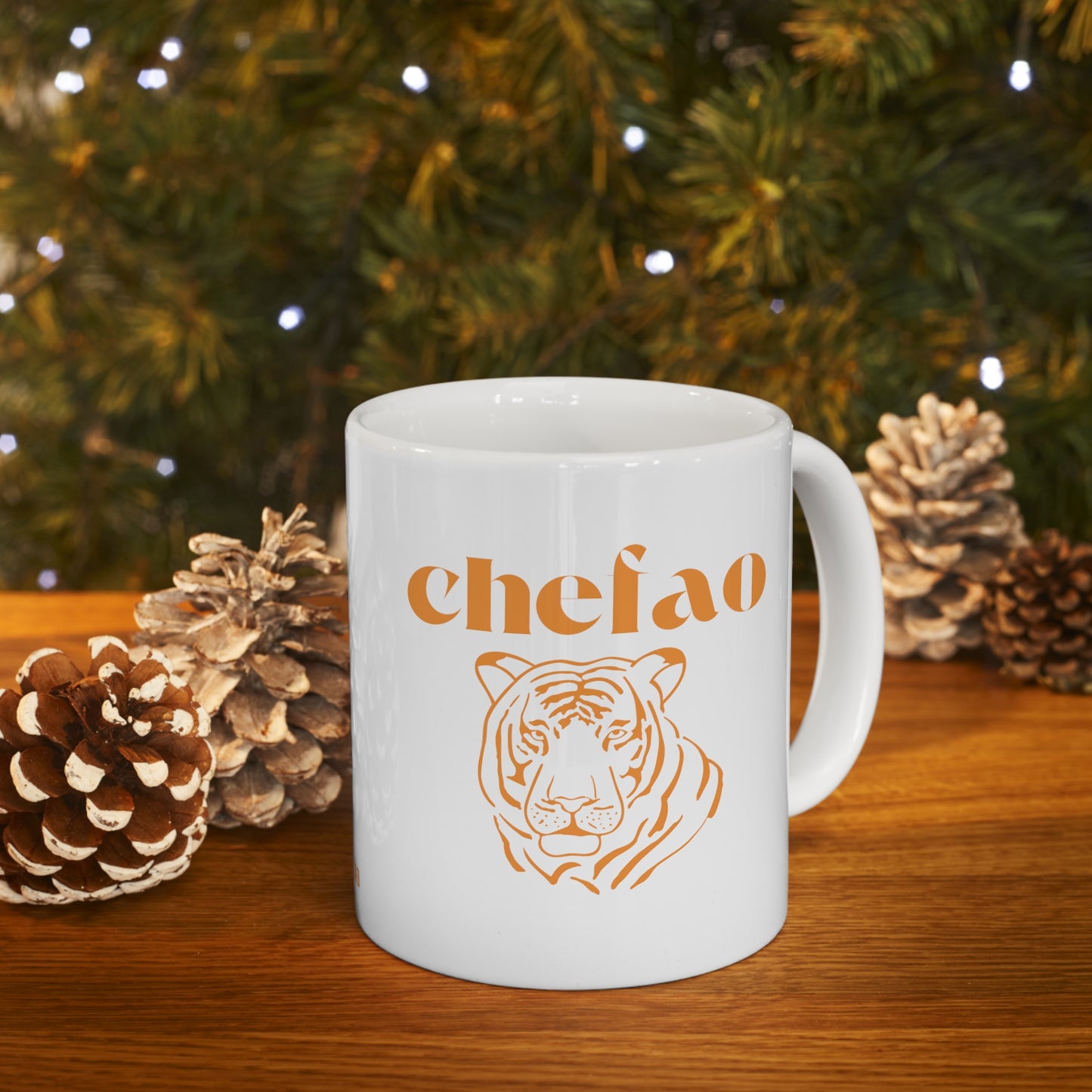 Chefao Tiger I, White Coffee Mug, 11oz