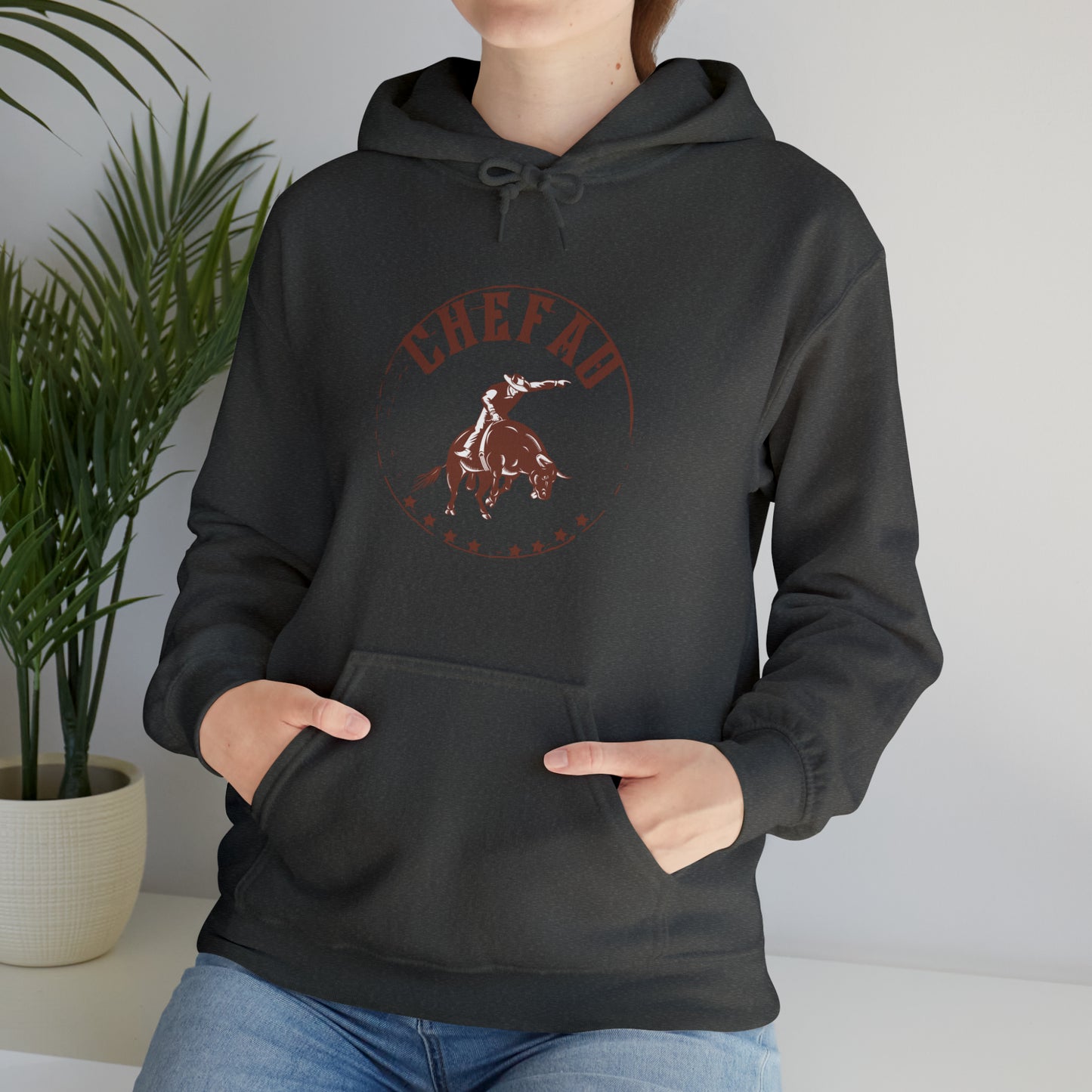 Chefao Bull Riding II, Unisex Heavy Blend Hooded Sweatshirt