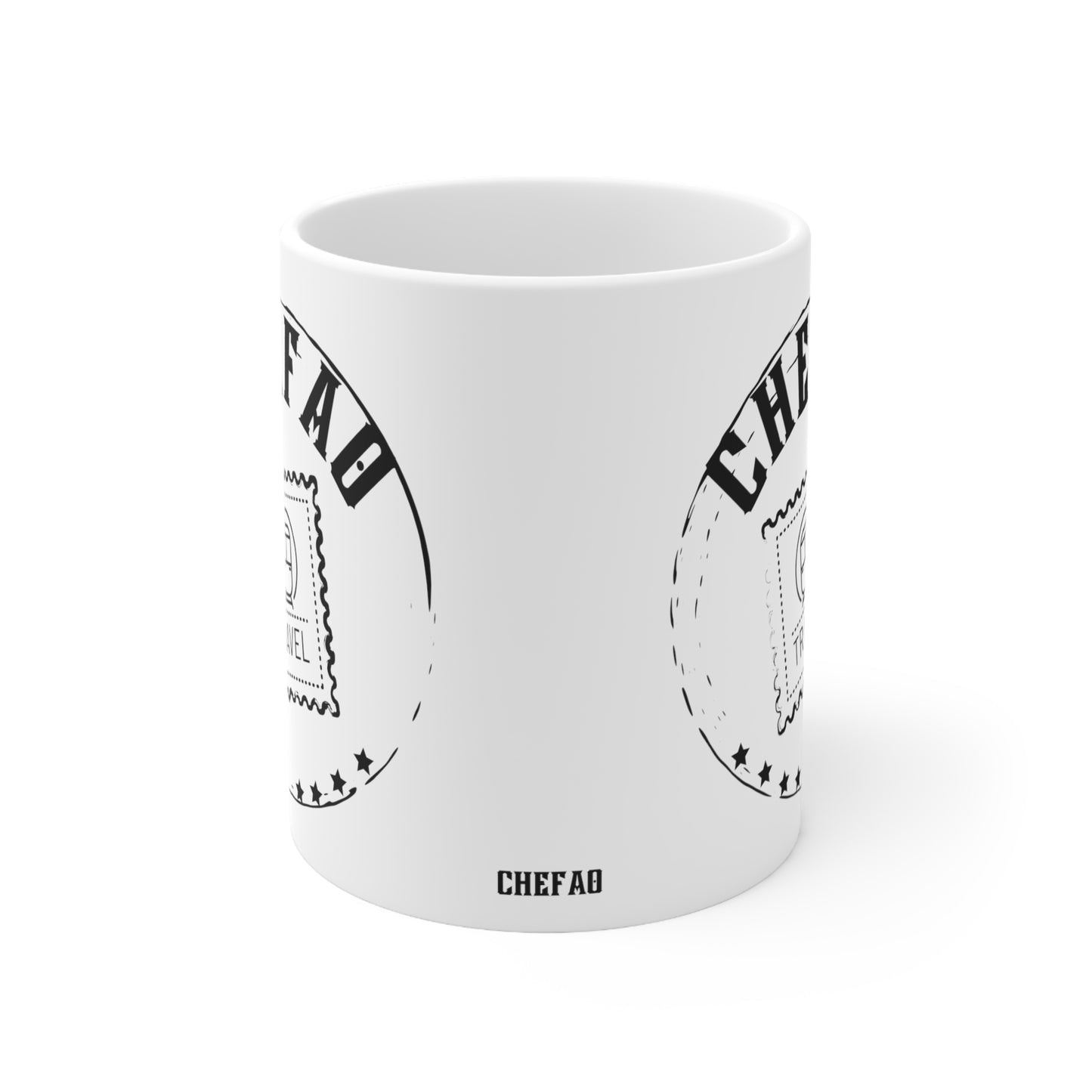 Chefao Travel II, White Coffee Mug, 11oz