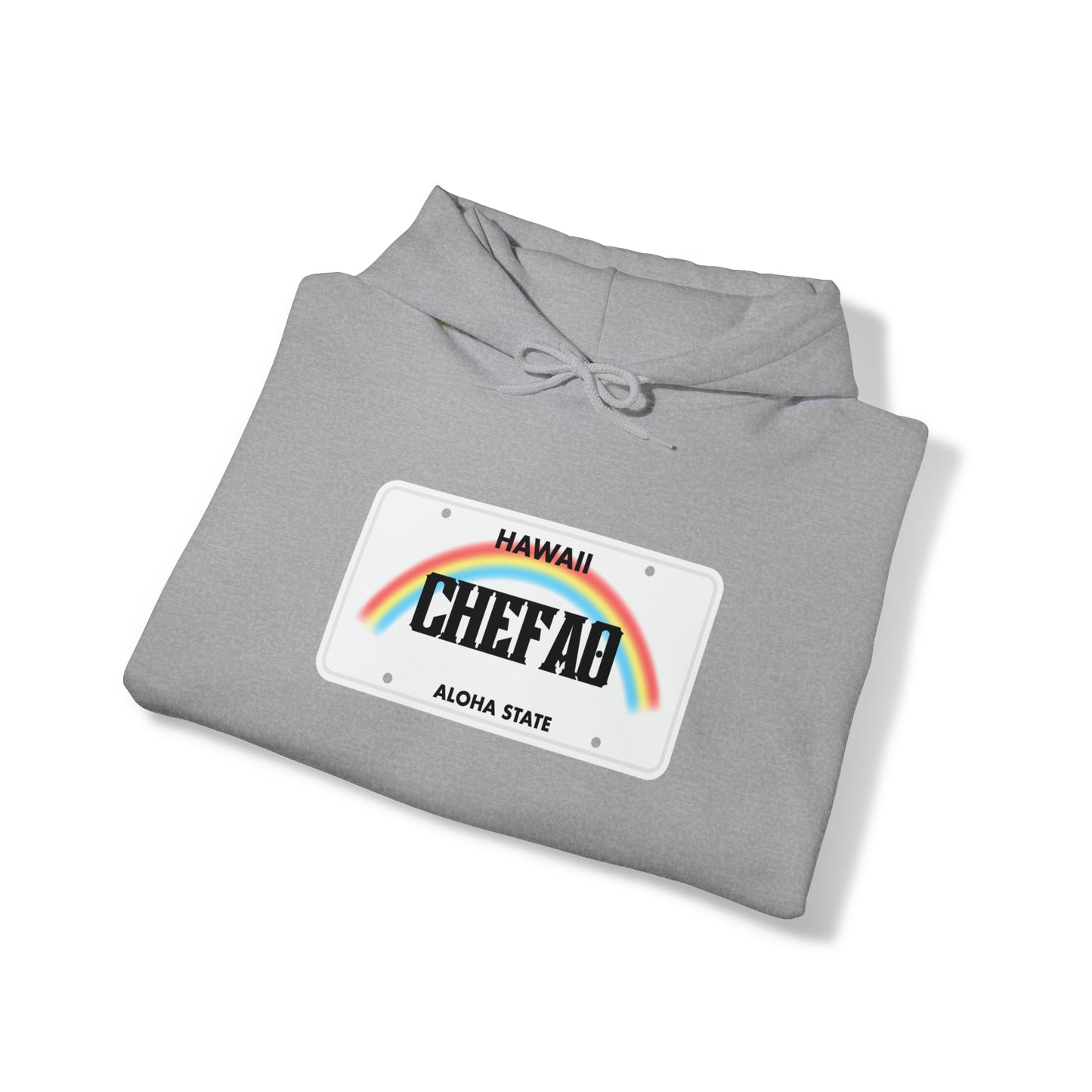 Chefao Hawaii License Plate I, Unisex Heavy Blend Hooded Sweatshirt