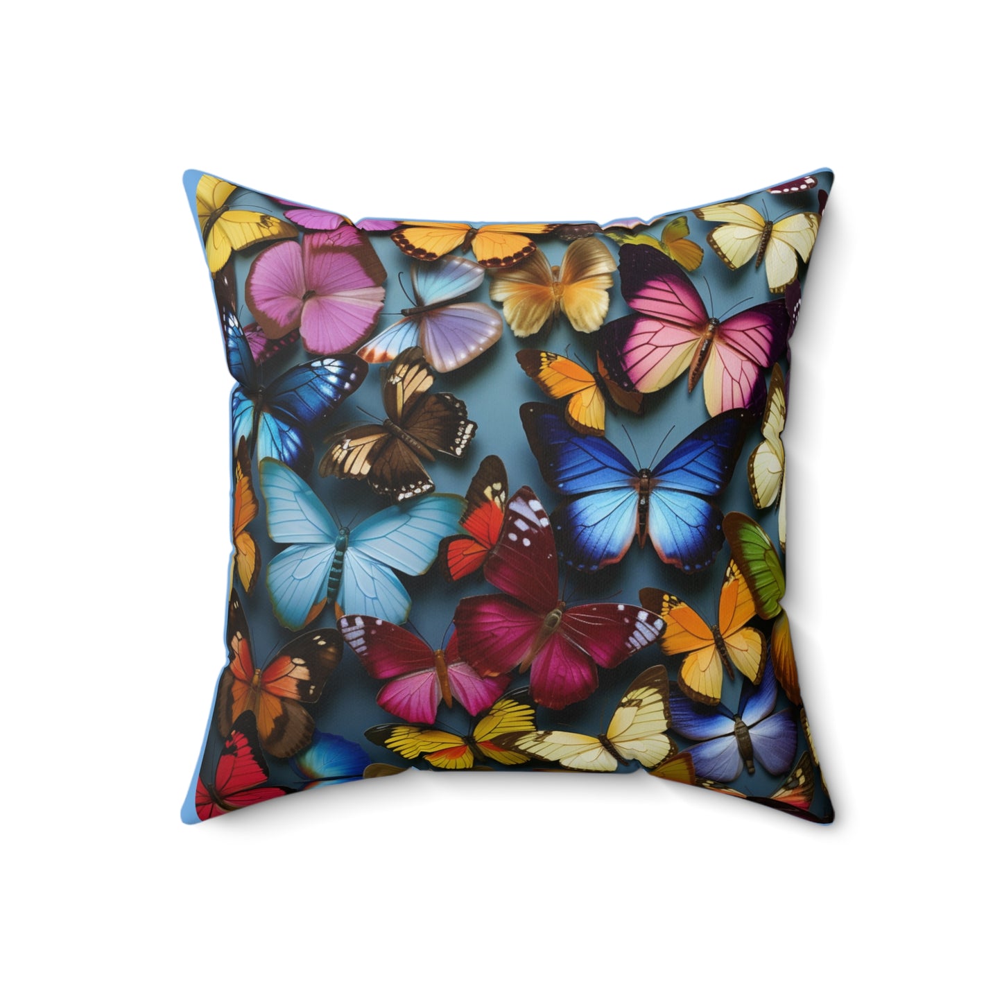 Colorful Butterflies, Spun Polyester Square Pillow